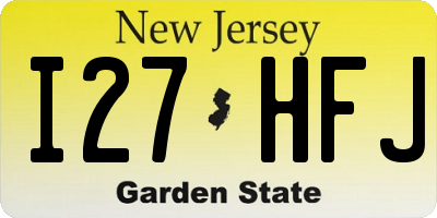 NJ license plate I27HFJ