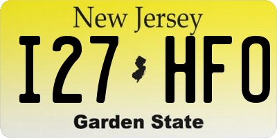 NJ license plate I27HFO