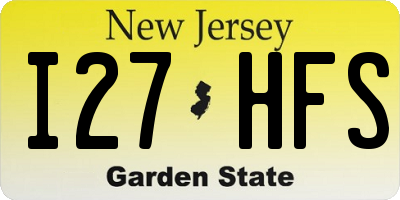 NJ license plate I27HFS