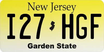 NJ license plate I27HGF
