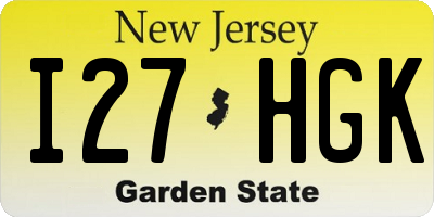 NJ license plate I27HGK