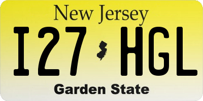 NJ license plate I27HGL