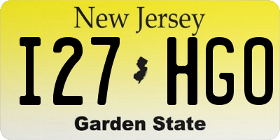 NJ license plate I27HGO