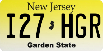 NJ license plate I27HGR
