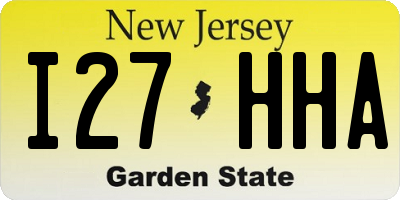 NJ license plate I27HHA