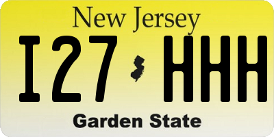 NJ license plate I27HHH