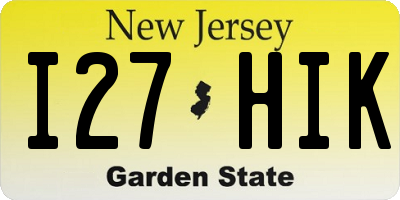 NJ license plate I27HIK