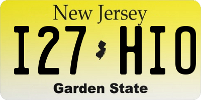 NJ license plate I27HIO