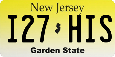 NJ license plate I27HIS
