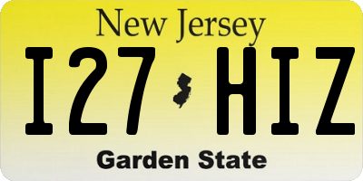 NJ license plate I27HIZ