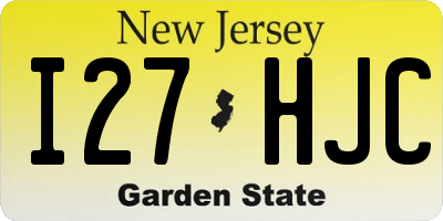 NJ license plate I27HJC