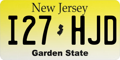 NJ license plate I27HJD