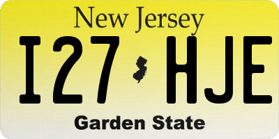 NJ license plate I27HJE