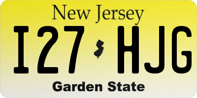NJ license plate I27HJG