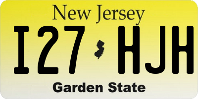 NJ license plate I27HJH