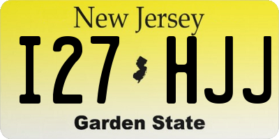 NJ license plate I27HJJ