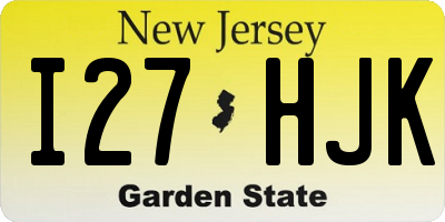 NJ license plate I27HJK