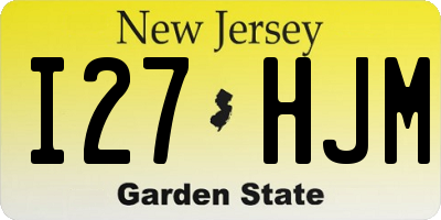 NJ license plate I27HJM