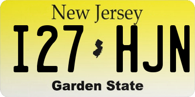 NJ license plate I27HJN