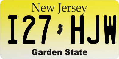 NJ license plate I27HJW