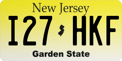 NJ license plate I27HKF