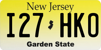 NJ license plate I27HKO