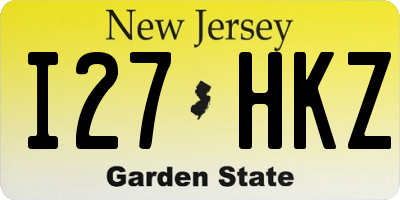 NJ license plate I27HKZ
