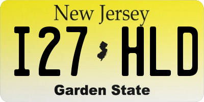 NJ license plate I27HLD
