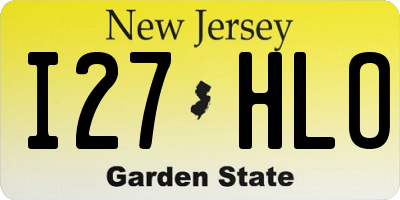 NJ license plate I27HLO
