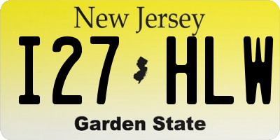 NJ license plate I27HLW