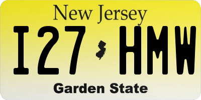 NJ license plate I27HMW