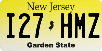 NJ license plate I27HMZ