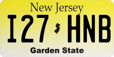 NJ license plate I27HNB
