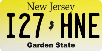 NJ license plate I27HNE
