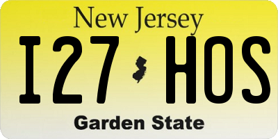 NJ license plate I27HOS