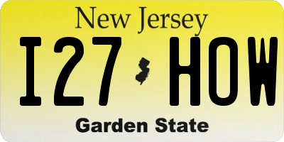 NJ license plate I27HOW