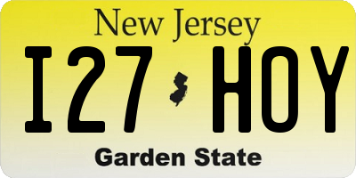 NJ license plate I27HOY