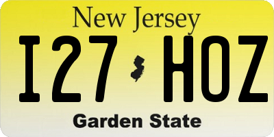 NJ license plate I27HOZ
