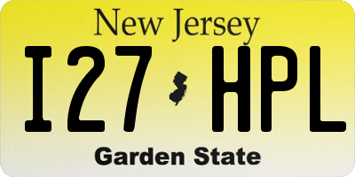 NJ license plate I27HPL