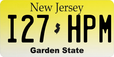NJ license plate I27HPM