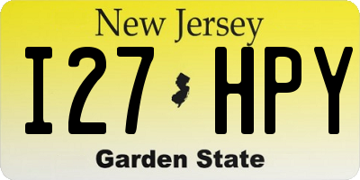 NJ license plate I27HPY