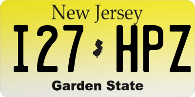 NJ license plate I27HPZ