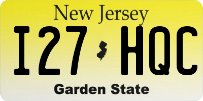 NJ license plate I27HQC