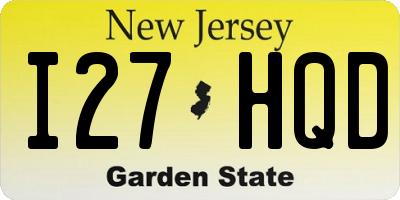 NJ license plate I27HQD