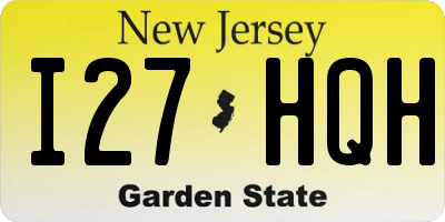 NJ license plate I27HQH