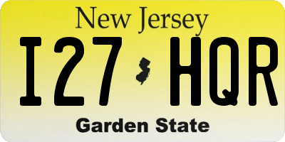 NJ license plate I27HQR