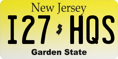 NJ license plate I27HQS