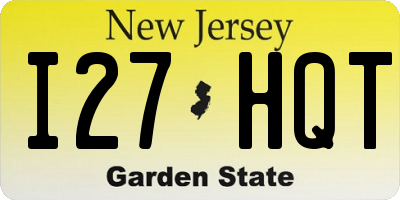 NJ license plate I27HQT