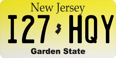 NJ license plate I27HQY