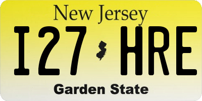 NJ license plate I27HRE